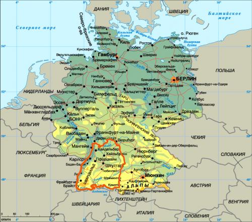 Города Германии: карта и путеводитель
