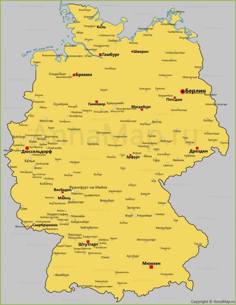 Города Германии: карта и путеводитель